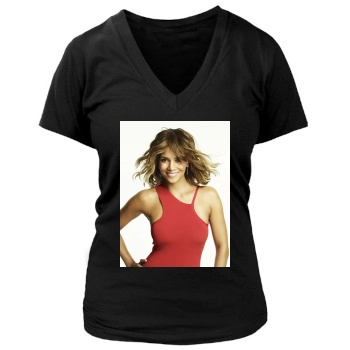 Halle Berry Women's Deep V-Neck TShirt