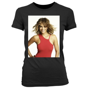 Halle Berry Women's Junior Cut Crewneck T-Shirt