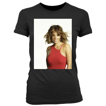 Halle Berry Women's Junior Cut Crewneck T-Shirt