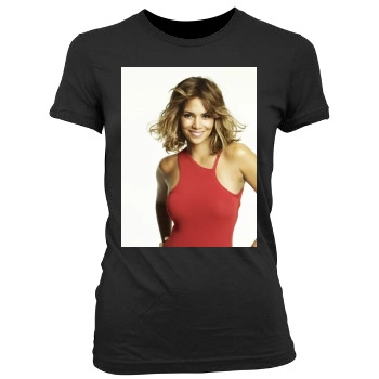 Halle Berry Women's Junior Cut Crewneck T-Shirt