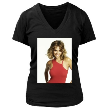 Halle Berry Women's Deep V-Neck TShirt