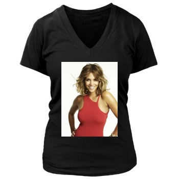 Halle Berry Women's Deep V-Neck TShirt