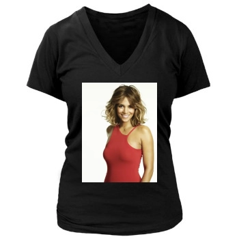 Halle Berry Women's Deep V-Neck TShirt