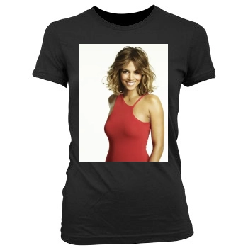 Halle Berry Women's Junior Cut Crewneck T-Shirt