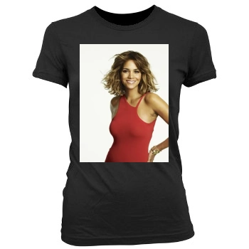 Halle Berry Women's Junior Cut Crewneck T-Shirt