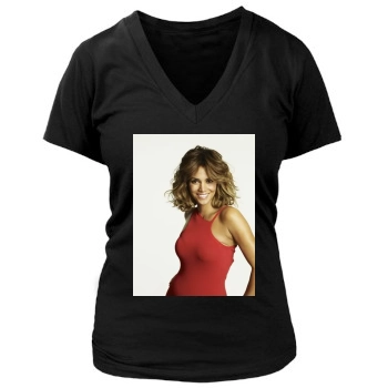 Halle Berry Women's Deep V-Neck TShirt