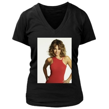 Halle Berry Women's Deep V-Neck TShirt