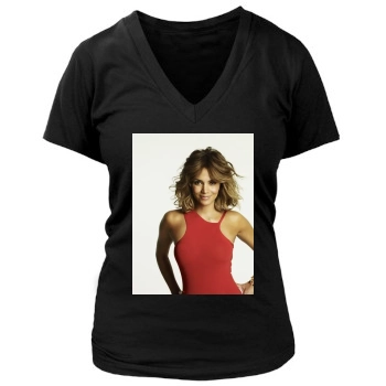 Halle Berry Women's Deep V-Neck TShirt