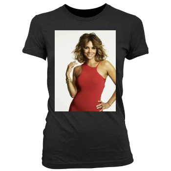 Halle Berry Women's Junior Cut Crewneck T-Shirt