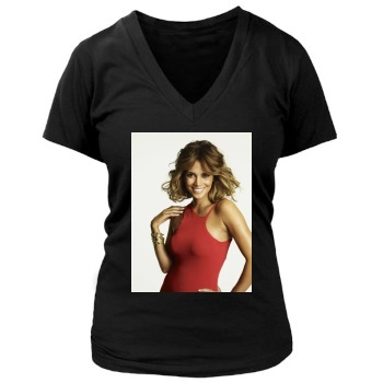 Halle Berry Women's Deep V-Neck TShirt