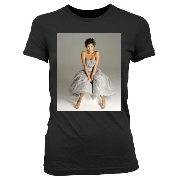 Halle Berry Women's Junior Cut Crewneck T-Shirt