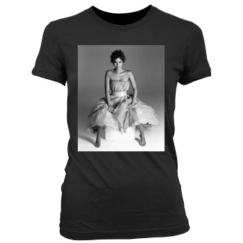 Halle Berry Women's Junior Cut Crewneck T-Shirt