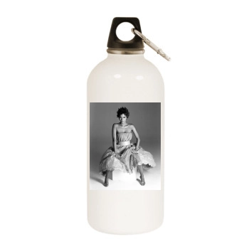 Halle Berry White Water Bottle With Carabiner