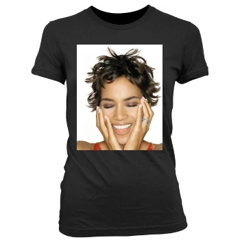 Halle Berry Women's Junior Cut Crewneck T-Shirt