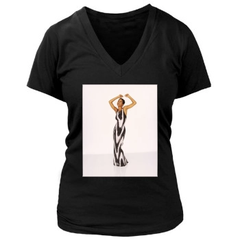 Halle Berry Women's Deep V-Neck TShirt