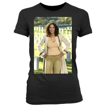 Halle Berry Women's Junior Cut Crewneck T-Shirt