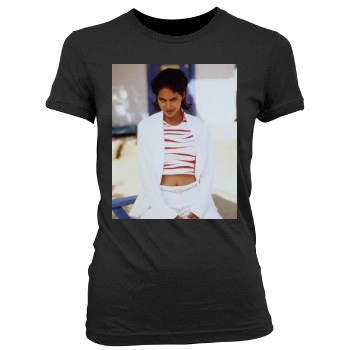 Halle Berry Women's Junior Cut Crewneck T-Shirt