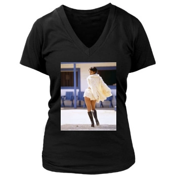 Halle Berry Women's Deep V-Neck TShirt