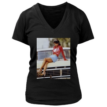 Halle Berry Women's Deep V-Neck TShirt