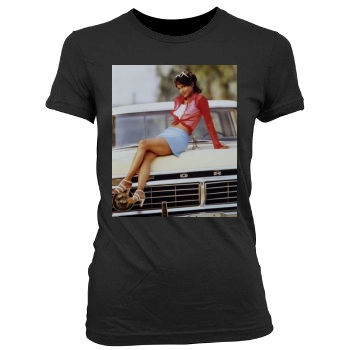 Halle Berry Women's Junior Cut Crewneck T-Shirt