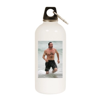 Hugh Jackman White Water Bottle With Carabiner