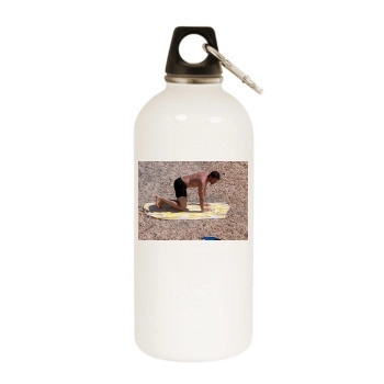 Hugh Jackman White Water Bottle With Carabiner