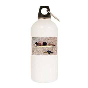 Hugh Jackman White Water Bottle With Carabiner