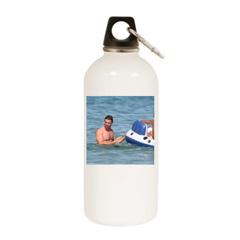 Hugh Jackman White Water Bottle With Carabiner