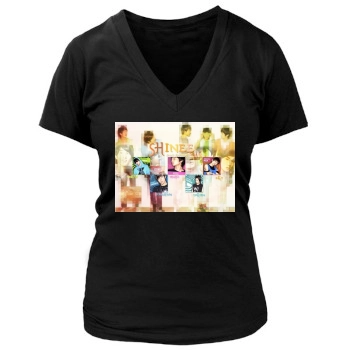 SHINee Women's Deep V-Neck TShirt