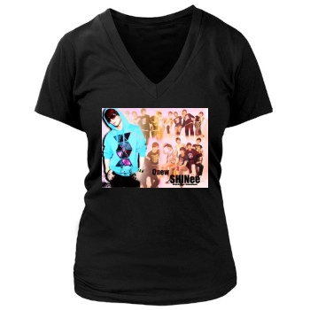 SHINee Women's Deep V-Neck TShirt