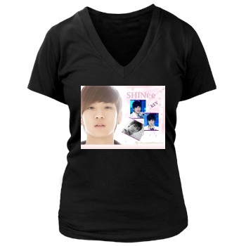 SHINee Women's Deep V-Neck TShirt