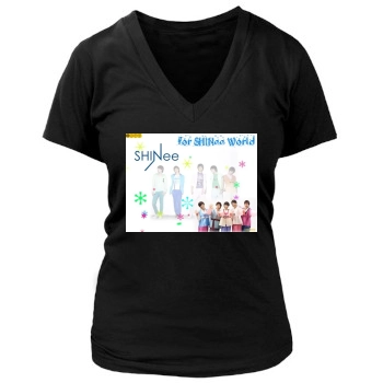 SHINee Women's Deep V-Neck TShirt