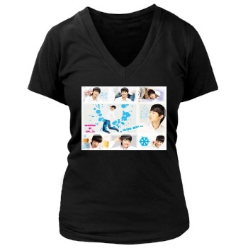 SHINee Women's Deep V-Neck TShirt