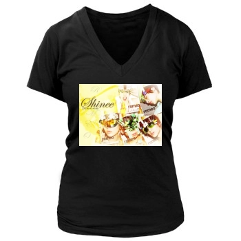 SHINee Women's Deep V-Neck TShirt