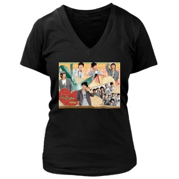 SHINee Women's Deep V-Neck TShirt