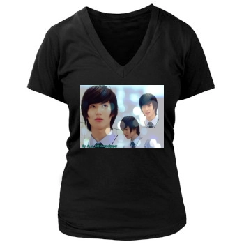 SHINee Women's Deep V-Neck TShirt