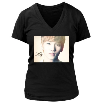 SHINee Women's Deep V-Neck TShirt