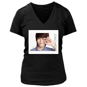 SHINee Women's Deep V-Neck TShirt