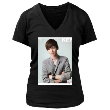 SHINee Women's Deep V-Neck TShirt