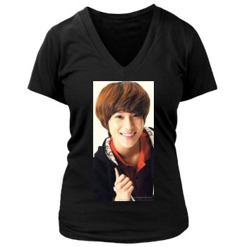 SHINee Women's Deep V-Neck TShirt