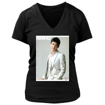 SHINee Women's Deep V-Neck TShirt