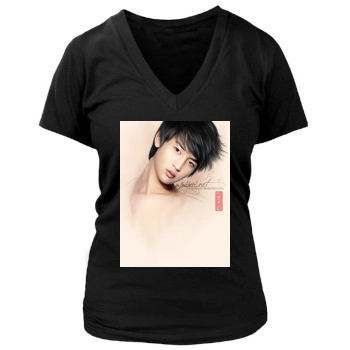 SHINee Women's Deep V-Neck TShirt