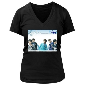 SHINee Women's Deep V-Neck TShirt