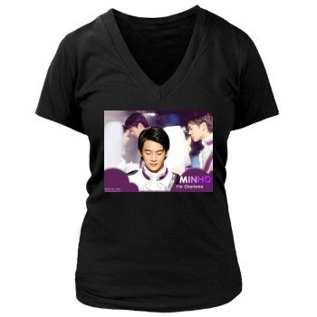 SHINee Women's Deep V-Neck TShirt