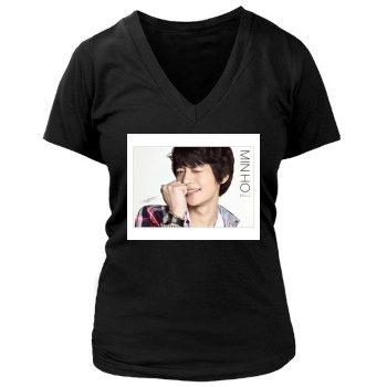 SHINee Women's Deep V-Neck TShirt