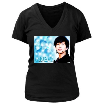 SHINee Women's Deep V-Neck TShirt