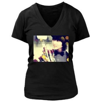 SHINee Women's Deep V-Neck TShirt