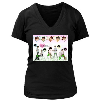 SHINee Women's Deep V-Neck TShirt