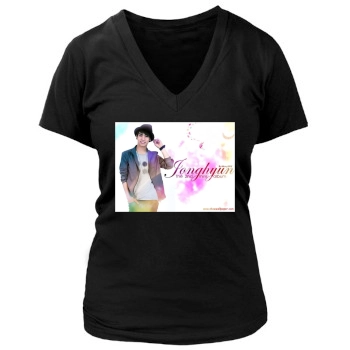 SHINee Women's Deep V-Neck TShirt