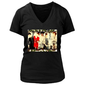 SHINee Women's Deep V-Neck TShirt